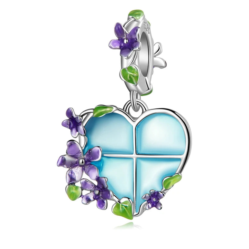 Sterling Silver Heart Charm Pendant for Women