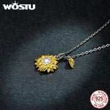 925 Sterling Silver Sunflower Chain Necklace for Women