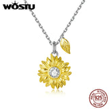 925 Sterling Silver Sunflower Chain Necklace for Women