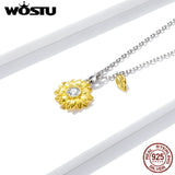 925 Sterling Silver Sunflower Chain Necklace for Women
