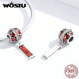 925 Silver Year Series Red Lantern Charms Chinese Beads for Bracelets