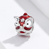 925 Silver Year Series Red Lantern Charms Chinese Beads for Bracelets