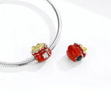 925 Silver Year Series Red Lantern Charms Chinese Beads for Bracelets