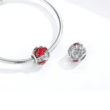 925 Silver Year Series Red Lantern Charms Chinese Beads for Bracelets