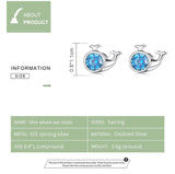 925 Silver Delicate Whale Stud Earrings CQE1366
