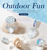 925 Silver Rainbow Resin Pearl Shell Charms Beads for Women
