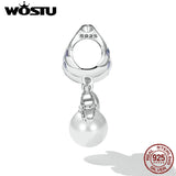 925 Silver Rainbow Resin Pearl Shell Charms Beads for Women