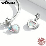 925 Silver Opal Butterfly Flower Charm Beads Necklace Bracelet