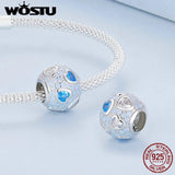 925 Silver Opal Round Charms Zircon Heart Safety Chain for Bracelet Necklace
