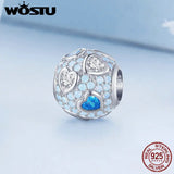 925 Silver Opal Round Charms Zircon Heart Safety Chain for Bracelet Necklace