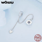 925 Silver Opal Round Charms Zircon Heart Safety Chain for Bracelet Necklace