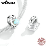925 Silver Opal Charm Colorful Bead Pendant