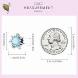 925 Sterling Silver Opal Sun Charm Bead for Bracelet DIY Jewelry