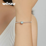 925 Sterling Silver Opal Sun Charm Bead for Bracelet DIY Jewelry
