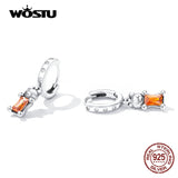 925 Silver Orange Bear Earrings with Zircon for Women