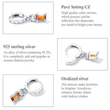 925 Silver Red CZ Hoop Earrings Bear Ear Buckles Girl Lovely Party Jewelry Gift