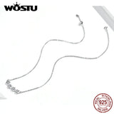 925 Silver Paw Tail Dog Footprint Necklace Women Wedding Jewelry