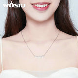 925 Silver Paw Tail Dog Footprint Necklace Women Wedding Jewelry