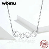 925 Silver Paw Tail Dog Footprint Necklace Women Wedding Jewelry