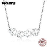 925 Silver Paw Tail Dog Footprint Necklace Women Wedding Jewelry