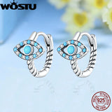925 Silver Turquoise Demon Eyes Stud Earrings Evil Eye Jewelry