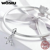 925 Silver Balloon Dog Charm Pendant for Women