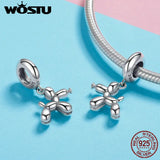 925 Silver Balloon Dog Charm Pendant for Women