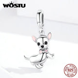 925 Silver Balloon Dog Charm Pendant for Women