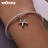 925 Silver Balloon Dog Charm Pendant for Women