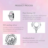 925 Sterling Silver Pink Love Heart Charms Pendants Princess Crown Beads