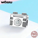 925 Silver Vintage Camera Charm Memory Box Bead for Bracelet DIY