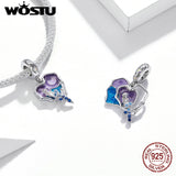 925 Silver Purple Mermaid Castle Bead Fit Bracelets