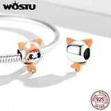 925 Sterling Silver Rabbit Cat Doll Charm Beads Bracelet DIY Jewelry
