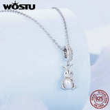925 Silver Rabbit with Pearl Bead Easter Charms for Women