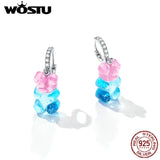 925 Silver Rainbow Candy Bear Dangle Earrings FIE1388