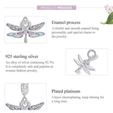 925 Silver Rainbow Dragonfly Charms Beads For Women Bracelet Necklace