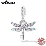 925 Silver Rainbow Dragonfly Charms Beads For Women Bracelet Necklace