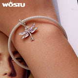 925 Silver Rainbow Dragonfly Charms Beads For Women Bracelet Necklace