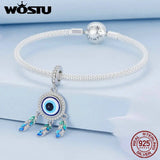 925 Silver Rainbow Dream Catcher Charms Pendant Devil's Eye Beads