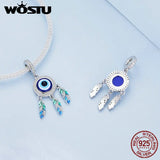 925 Silver Rainbow Dream Catcher Charms Pendant Devil's Eye Beads