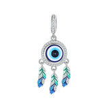925 Silver Rainbow Dream Catcher Charms Pendant Devil's Eye Beads