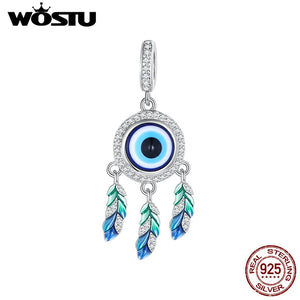 925 Silver Rainbow Dream Catcher Charms Pendant Devil's Eye Beads
