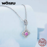 925 Silver Rainbow Heart Charm Cat Paw Beads Pendant