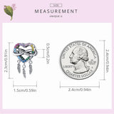 925 Silver Rainbow Heart Dream Catcher Charm Beads