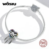 925 Silver Rainbow Heart Dream Catcher Charm Beads