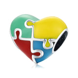 925 Silver Rainbow Heart Love Charm DIY Necklace Bracelet FNC547