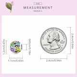 925 Silver Rainbow Smiles Grass Charm Bead Pendant Jewelry