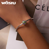 925 Silver Rainbow Smiles Grass Charm Bead Pendant Jewelry