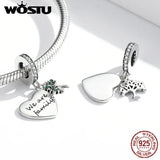925 Silver Rainbow Heart Charm Bead Bracelet Necklace Valentine Gift