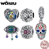 925 Silver Retro Heart Demon Eye Skull Pendant DIY Jewelry Making